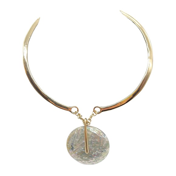 Robert Lee Morris Disc Pendant Necklace Adjustable - Picture 1 of 5